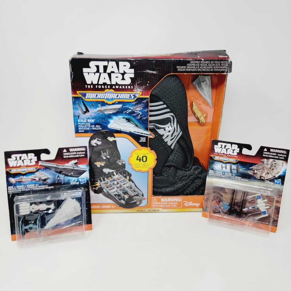 Star Wars The Force Awakens Kylo Ren play case and MicroMachines **READ**